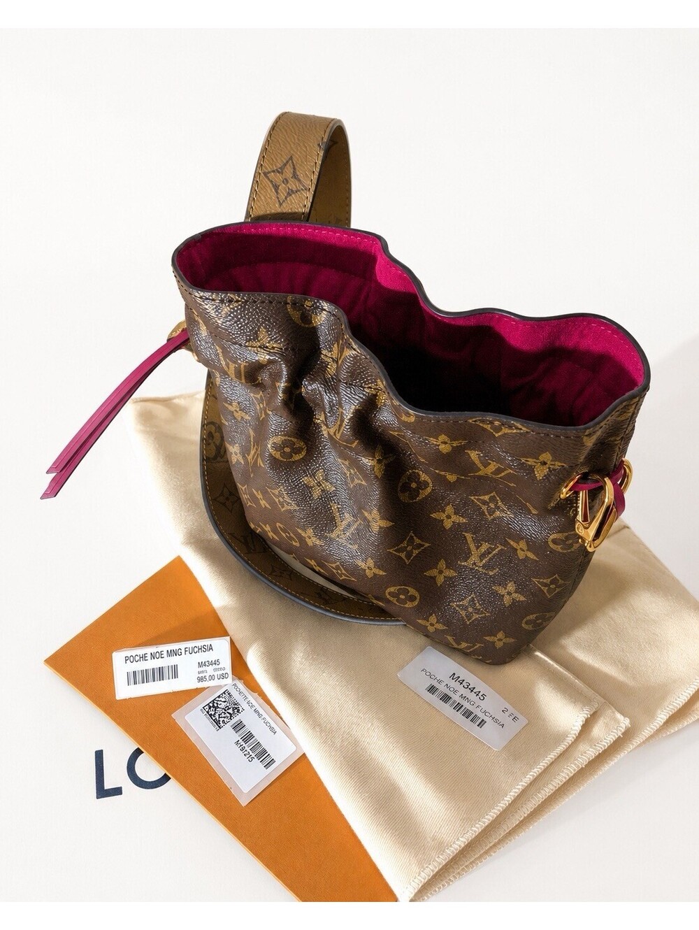 LOUIS VUITTON POCHE NOE / POSH NOE MONOGRAM FUCHSIA - Picture 4 of 4